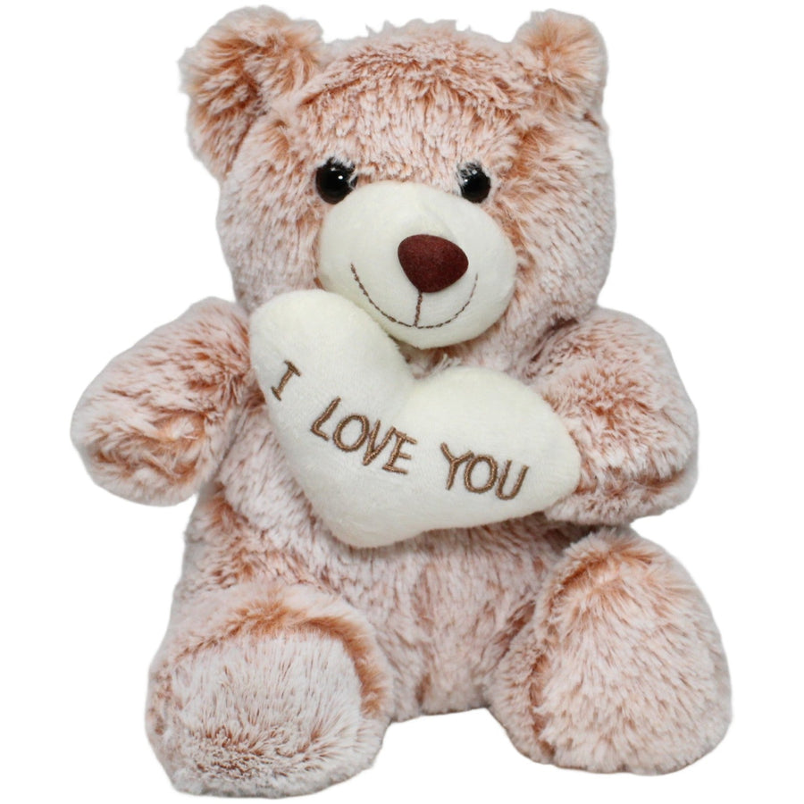 Woolies, braun-grauer Teddybär mit Herz "I LOVE YOU"