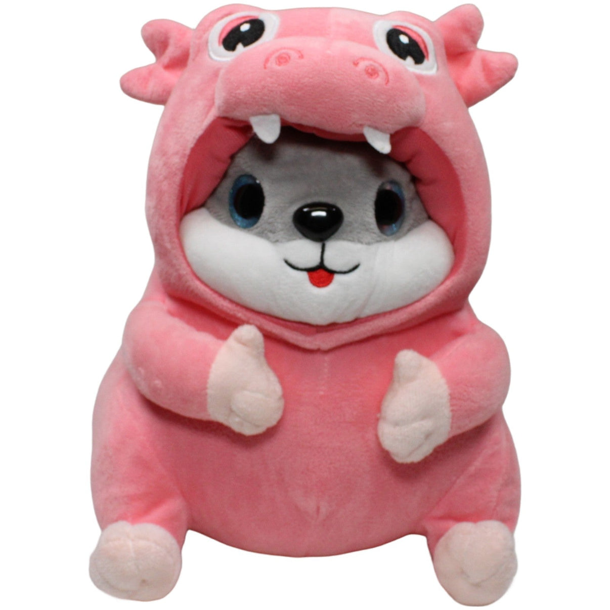 123000023367 FLOTI Flos Toys, Husky in rosa Drachen - Kostüm Kuscheltier Kumpel Leo 30cm _Wieder Da_ Drache