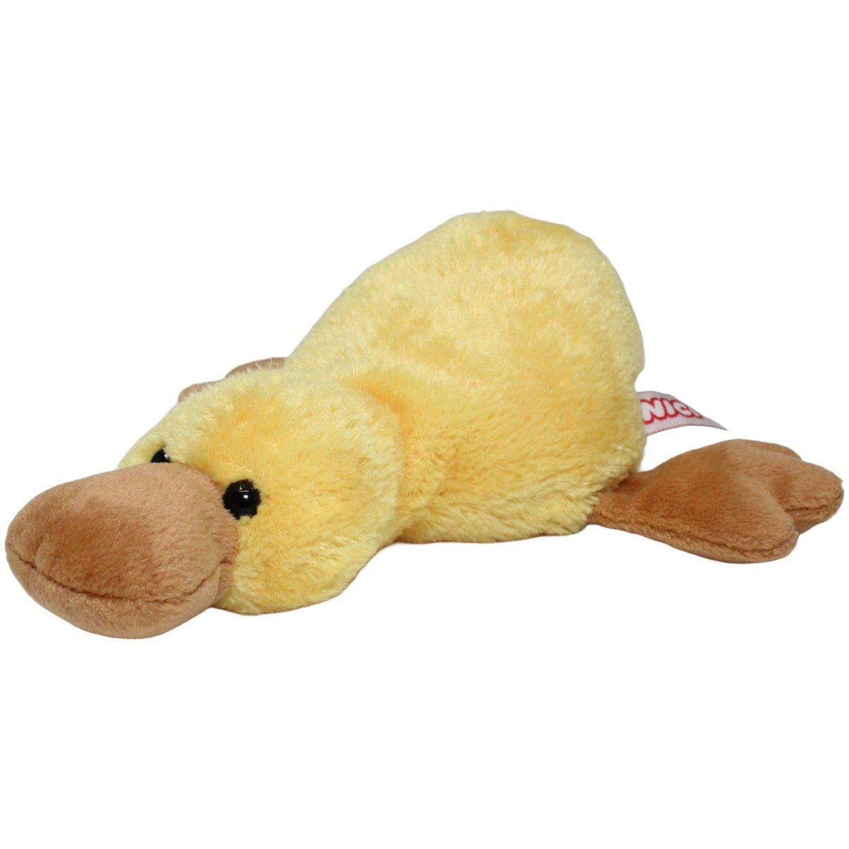 123000023380 NICI Ente gelb, liegend Kuscheltier Kumpel Leo 23cm _Vintage_ Braun