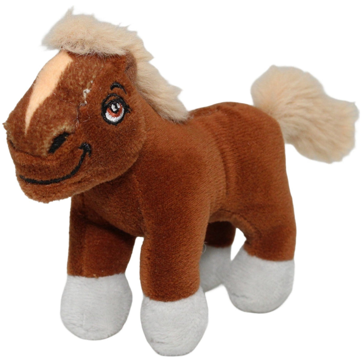 123000023385 KIDZbranding ICELANDAIR, braunes Pferd Freyja Kuscheltier Kumpel Leo 12cm Beige Braun
