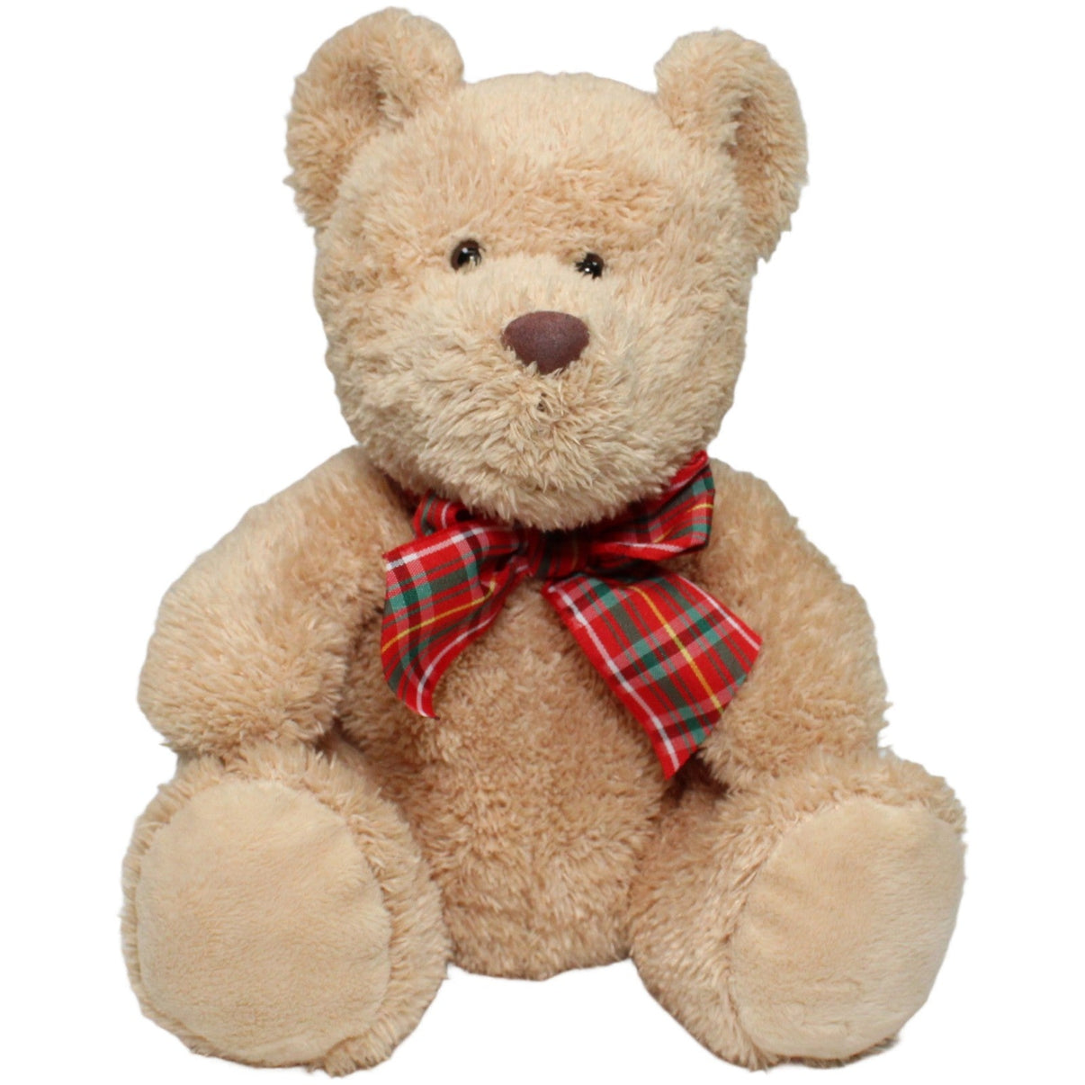 123000023405 Sunkid Zotteliger Teddybär mit karierter Schleife, sitzend Kuscheltier Kumpel Leo 30cm Beige ebay - 20 - stofftiere