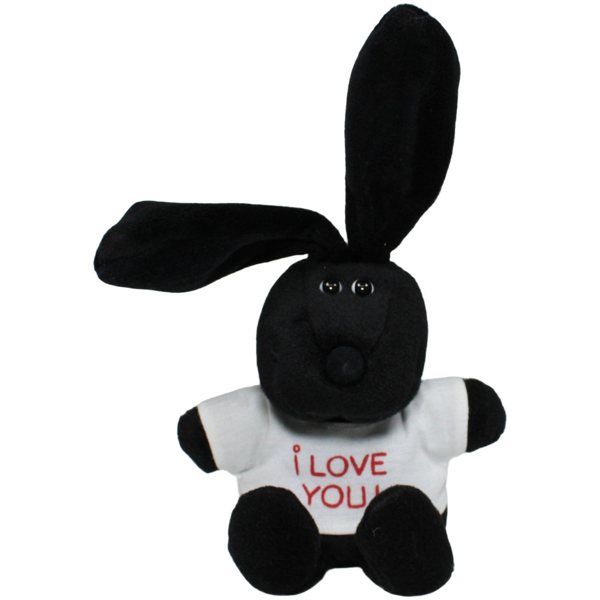123000023438 W. Steinbeck Hase mit Shirt "i LOVE YOU", schwarz Kuscheltier Kumpel Leo 20cm _Vintage_ ebay - 20 - stofftiere