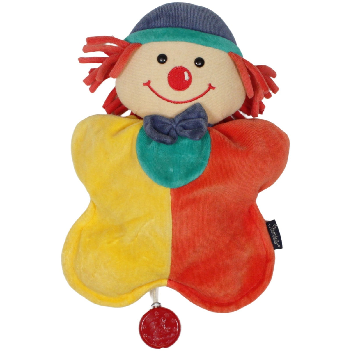 123000023487 Sterntaler Clown mit Fliege, gelb - rot Spieluhr Kumpel Leo 25cm _Vintage_ Clown