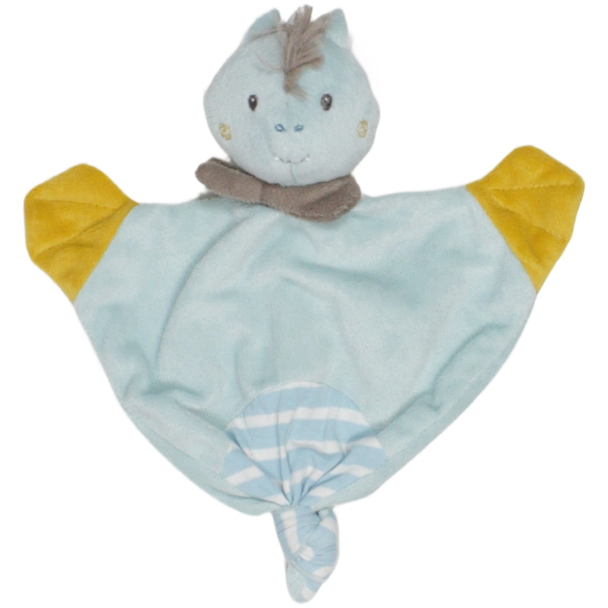 123000023556 Migros milette, türkise Fledermaus Schmusetuch mit Rassel Kumpel Leo 24cm _Wieder Da_ Blau