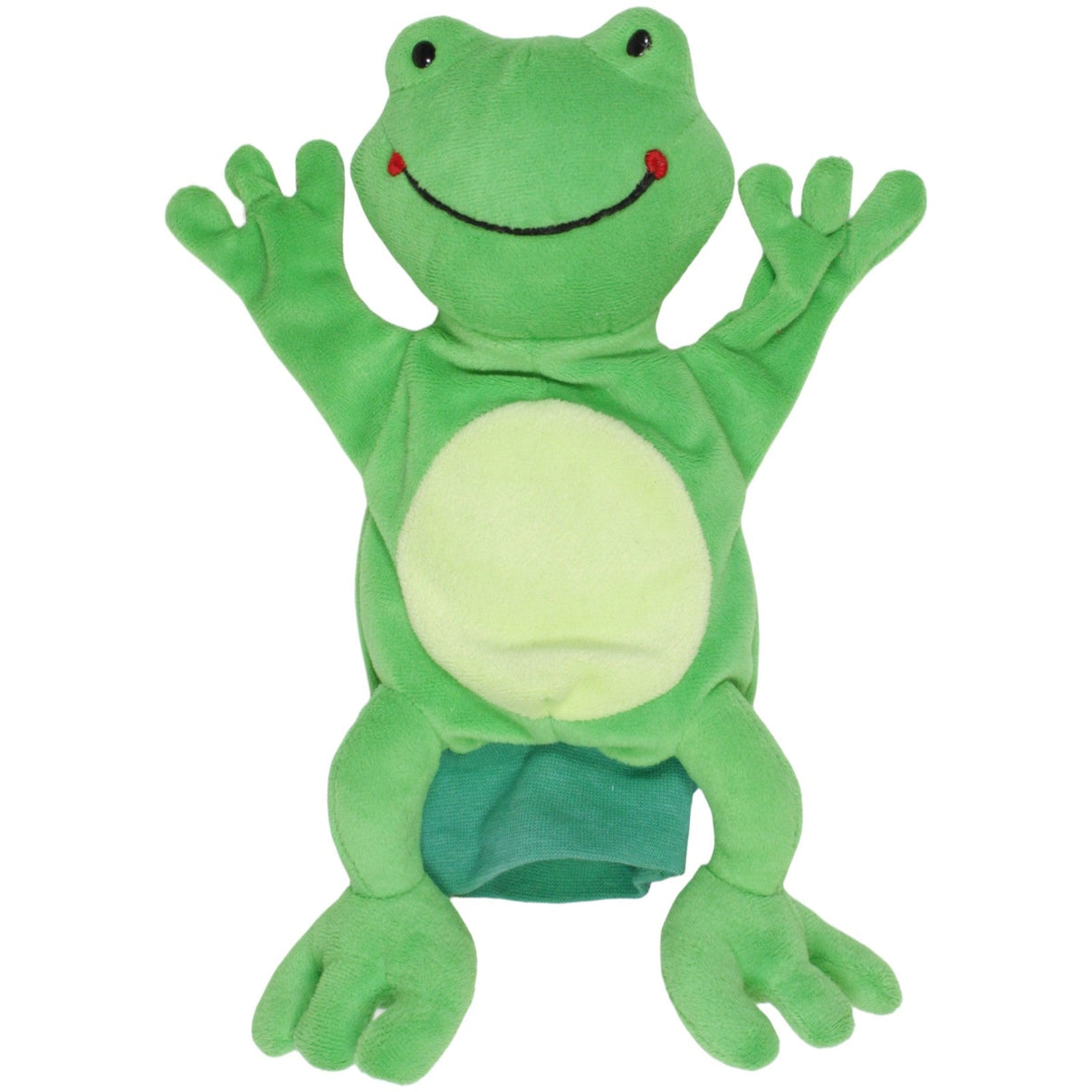 123000023611 BUTLERS Süßer Frosch mit gelben Bauch, grün Handpuppe Kumpel Leo 28cm ebay - stofftiere Frosch