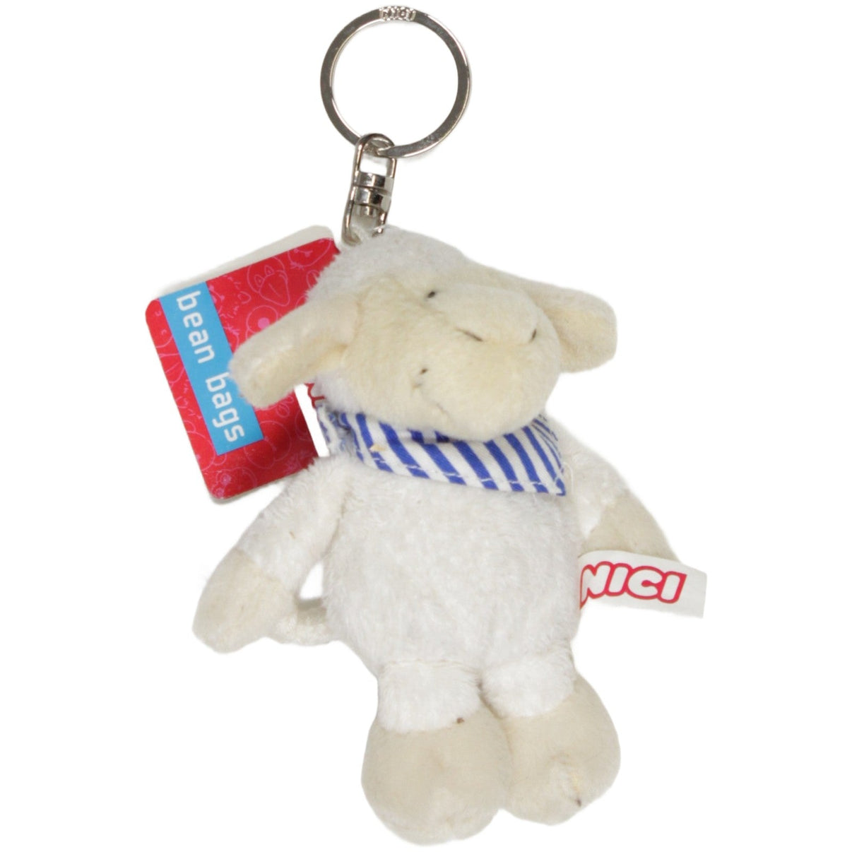 123000023619 NICI Schaf mit blau - weißem Halstuch Schlüsselanhänger Kumpel Leo 10cm _Wieder Da_ Braun