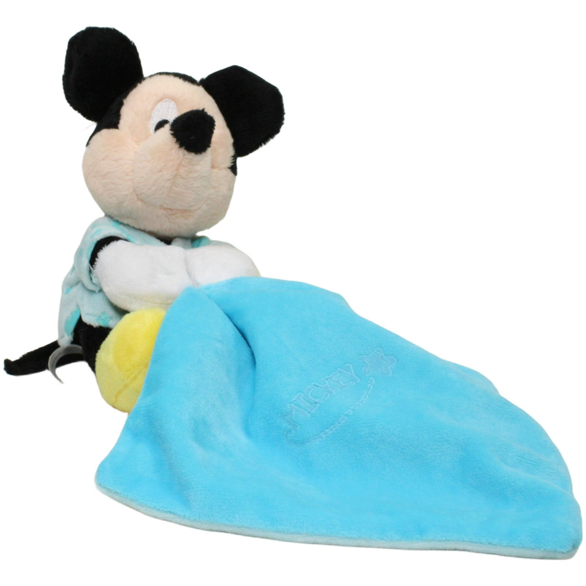 123000023740 Nicotoy Micky Maus mit Schmusetuch, blau Schmusetuch mit Kuscheltier Kumpel Leo 17cm 19cm Blau