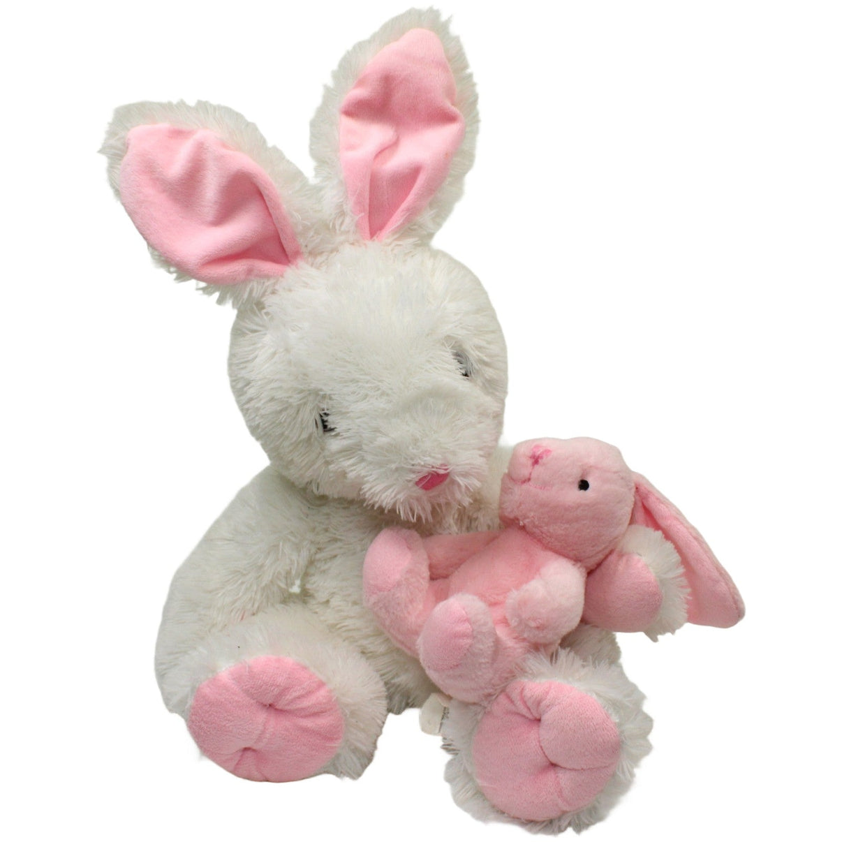 123000023745 KiK XL zotteliger Hase mit rosa Hasenbaby Kuscheltier Kumpel Leo 50cm ebay - 20 - stofftiere Gebraucht