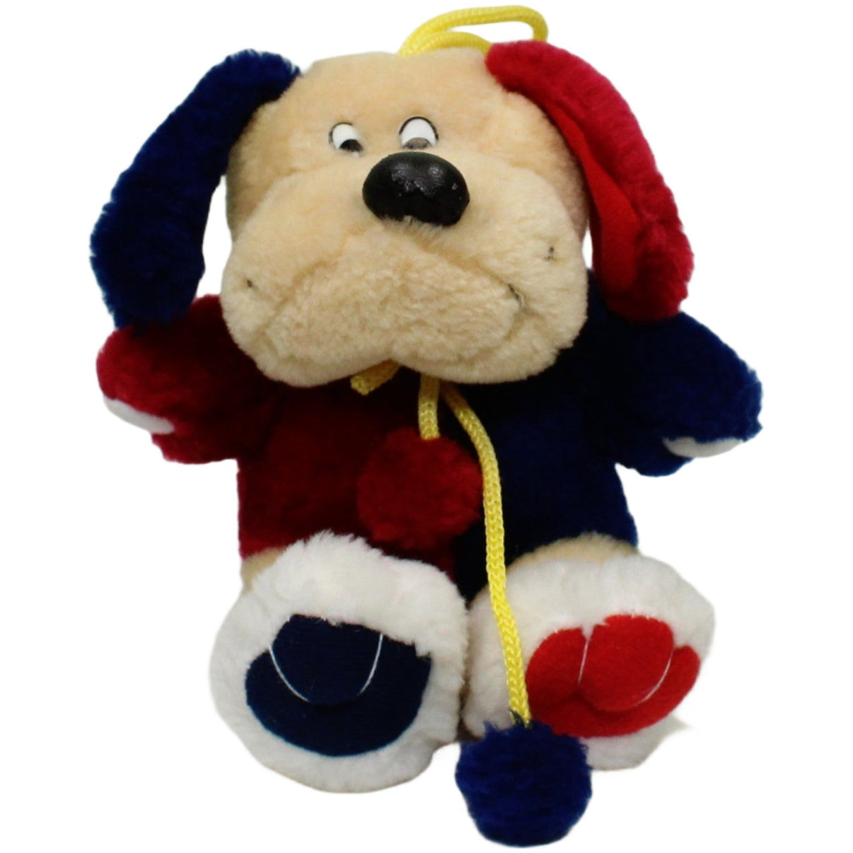 123000023798 Paul Hamburg Süßer bunter Hund, sitzend Kuscheltier Kumpel Leo 15cm Beige Blau