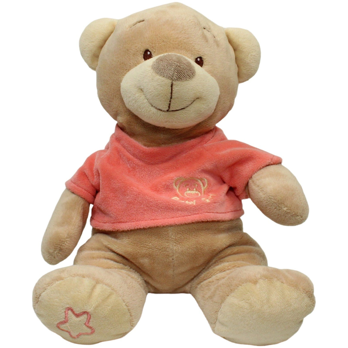 123000023799 Unbekannt Teddybär mit Shirt "Baby Girl", groß Kuscheltier Kumpel Leo 39cm Beige Braun