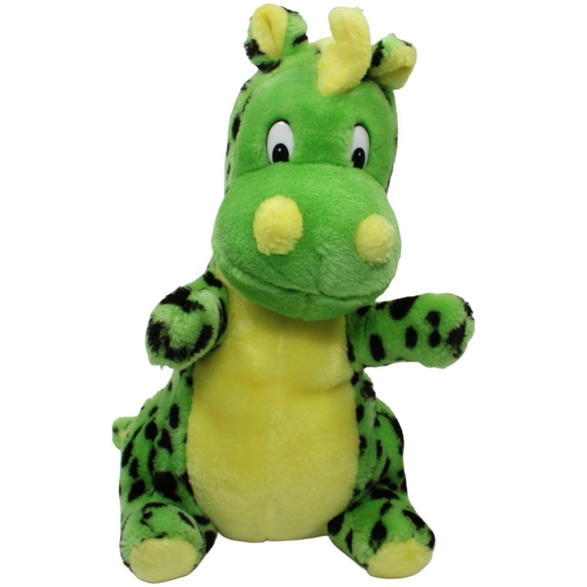 123000023805 Plüco Großer grüner Dinosaurier mit Punkten Kuscheltier Kumpel Leo 37cm _Vintage_ Dinosaurier