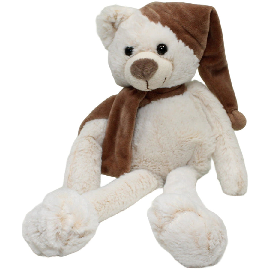 XL Schlenker-Teddybär mit brauner Mütze und Schal