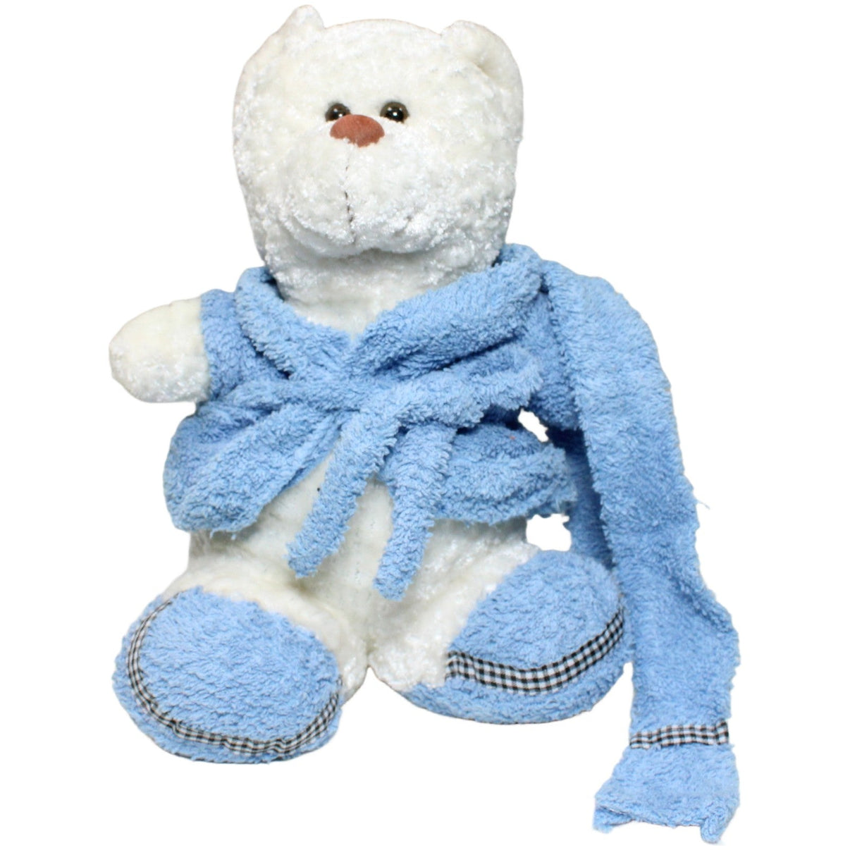 123000023855 Die Boltze Gruppe Weißer Teddybär mit blauem Bademantel Kuscheltier Kumpel Leo 25cm Blau ebay - stofftiere
