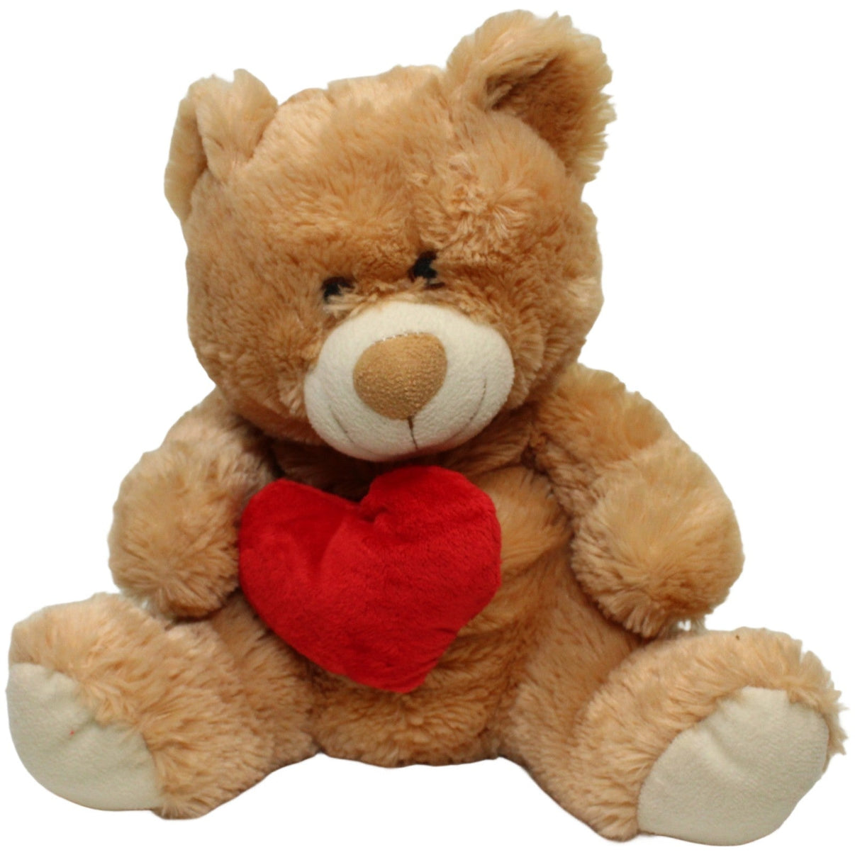 123000023869 KiK Teddybär mit Herz, sitzend Kuscheltier Kumpel Leo 32cm Beige Braun