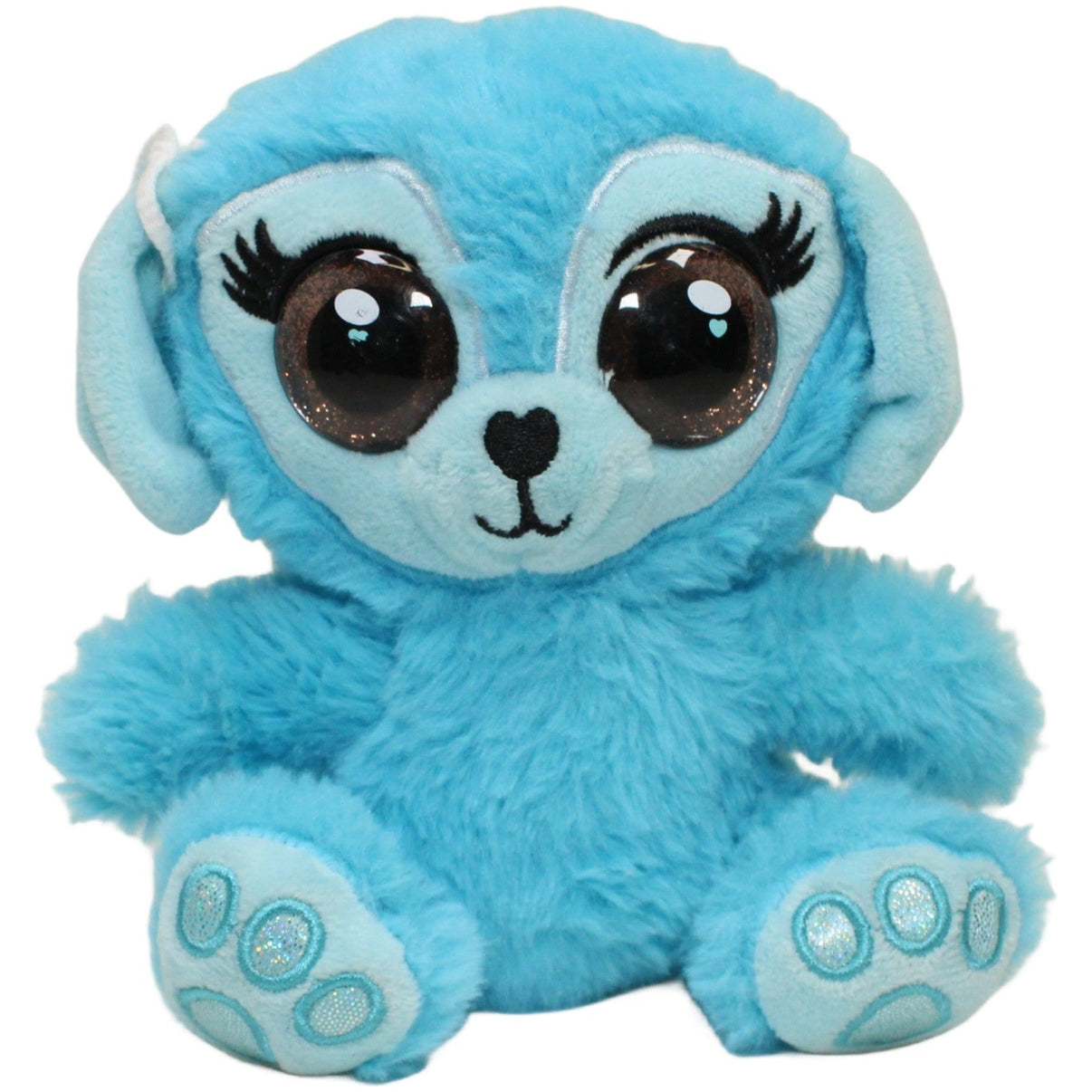 123000023910 TROY COMPANIES Ojo, türkiser Hund mit Glitzer - Augen Kuscheltier Kumpel Leo 15cm Action Blau