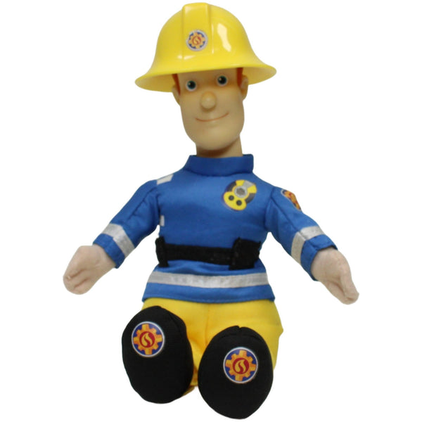 Feuerwehrmann Sam mit Kunstoffkopf, sitzend