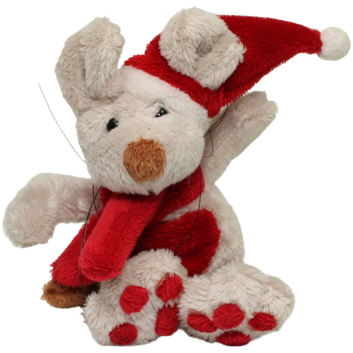 123000023965 Schneider Versand Kleine winterliche Maus mit Herz Kuscheltier Kumpel Leo 15cm Beige ebay - stofftiere