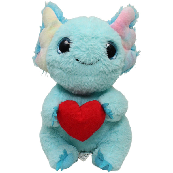 Türkises Axolotl mit Herz, stehend