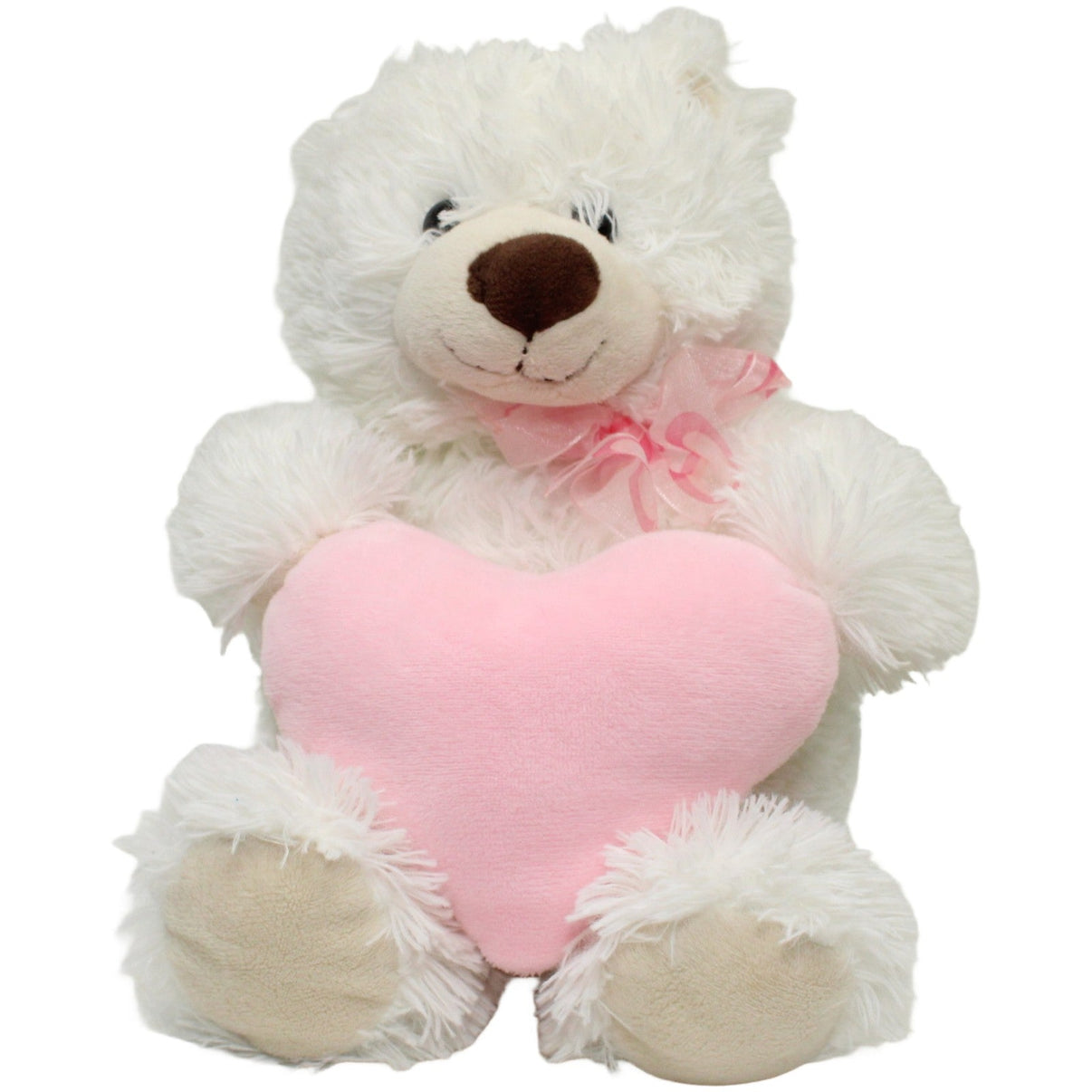 123000023973 TFC 51 Weißer Teddy mit rosa Herz, sitzend Kuscheltier Kumpel Leo 25cm Beige ebay - stofftiere