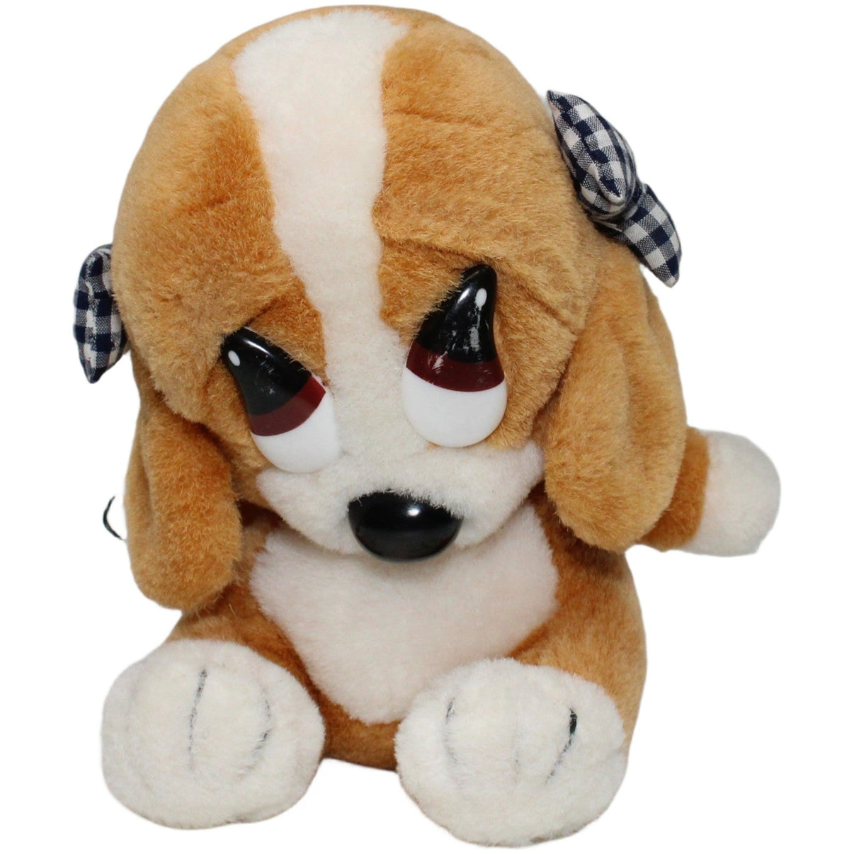 123000023997 Unbekannt Sad Sam mit Schleifen Kuscheltier Kumpel Leo 18cm _Vintage_ Beige