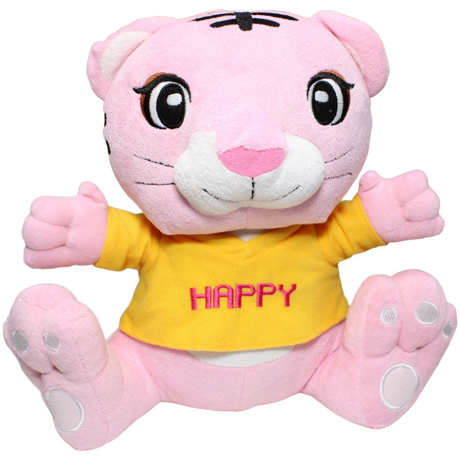 Süßer rosa Tiger mit gelbem Shirt "HAPPY"
