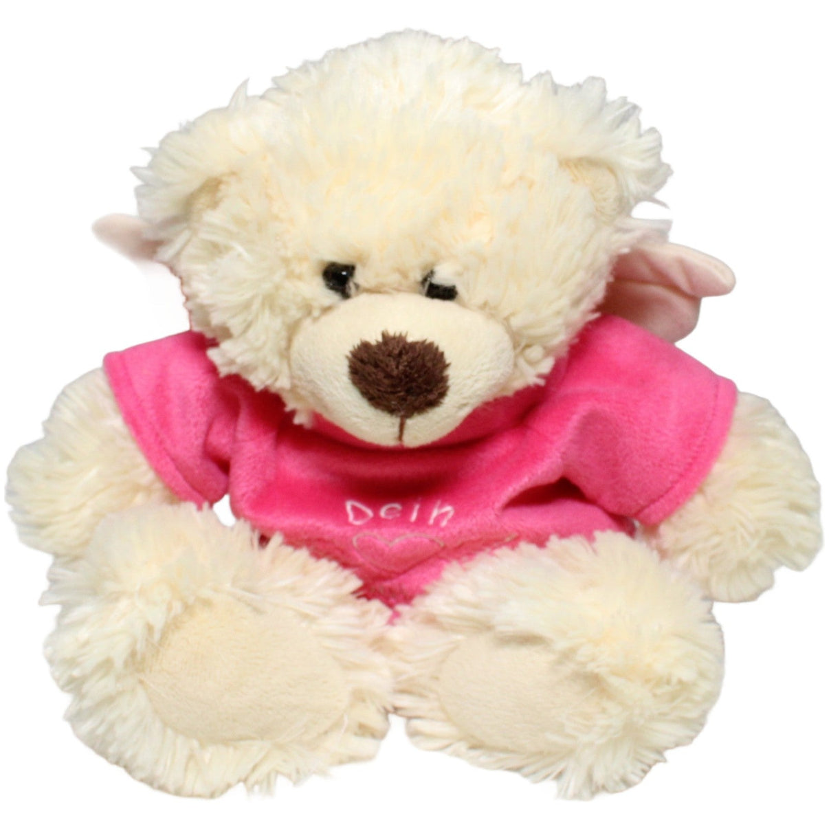 123000024092 Morgenroth Großer Schutz - Bär mit pinkem Shirt "Dein Schutzengel" Kuscheltier Kumpel Leo 35cm Beige Bär