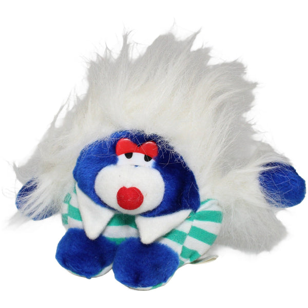 Blauer Igel mit wilden weißen Haaren