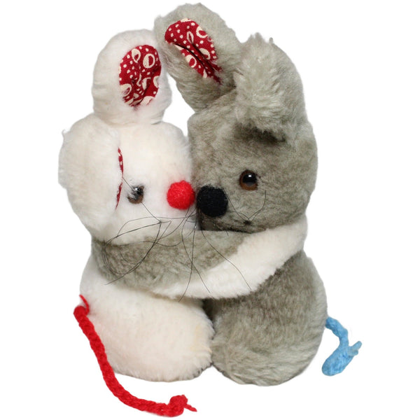 Kleine sich Umarmende Mäuse, weiß & grau