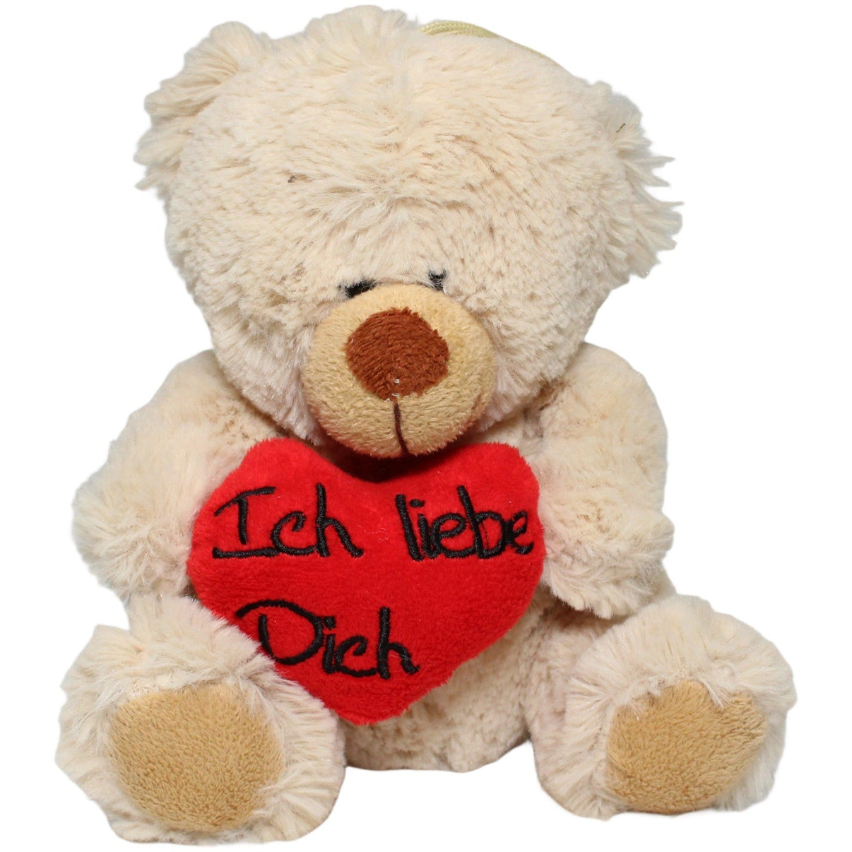 123000024113 ALIKI Süßer Teddy mit Herz "Ich liebe Dich", sitzend Kuscheltier Kumpel Leo 20cm Beige Braun