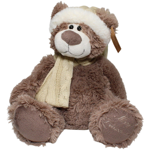 Süßer Teddy mit beiger Mütze & Schal