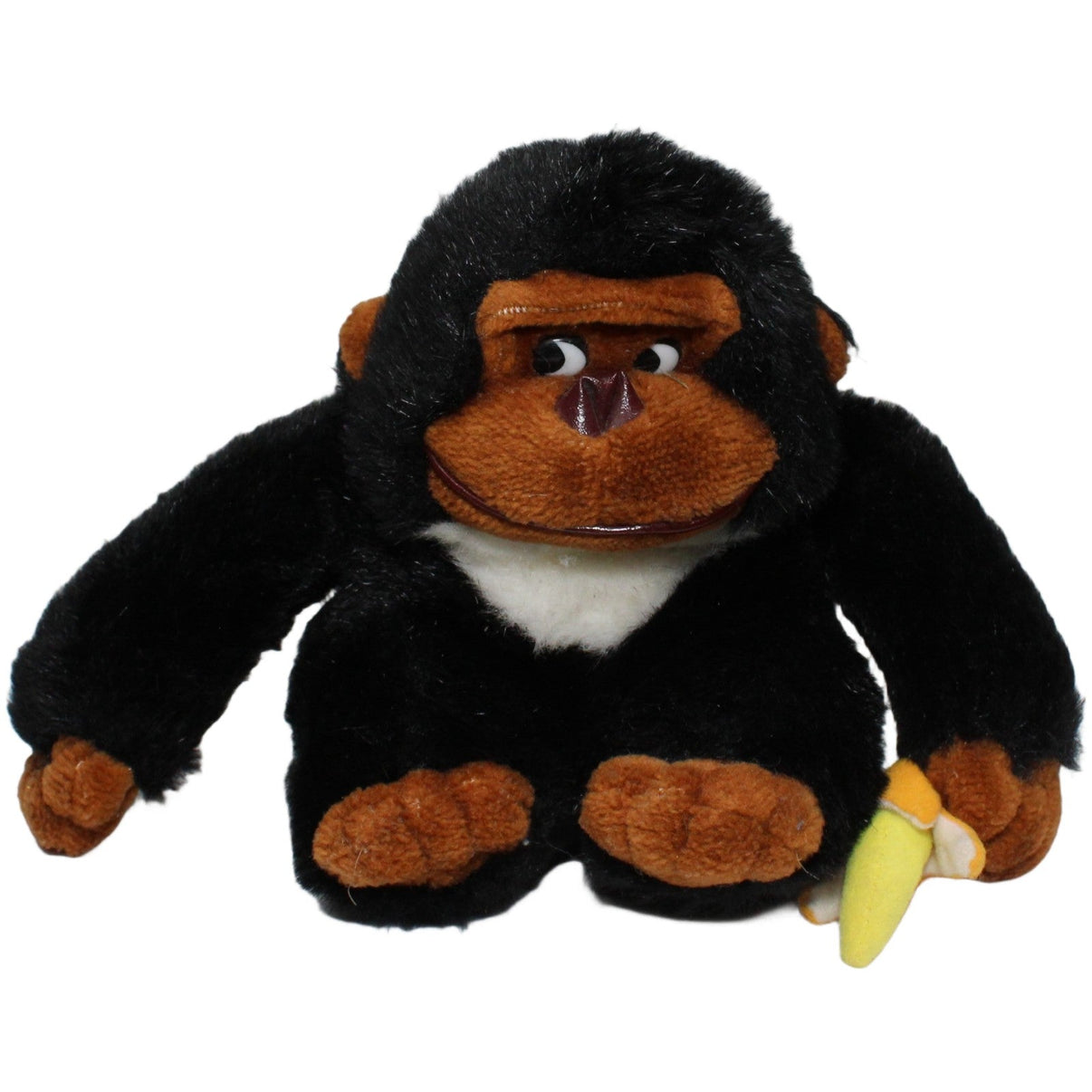 123000024128 Unbekannt Süßer Gorilla mit Banane, sitzend Kuscheltier Kumpel Leo 18cm Affe Braun