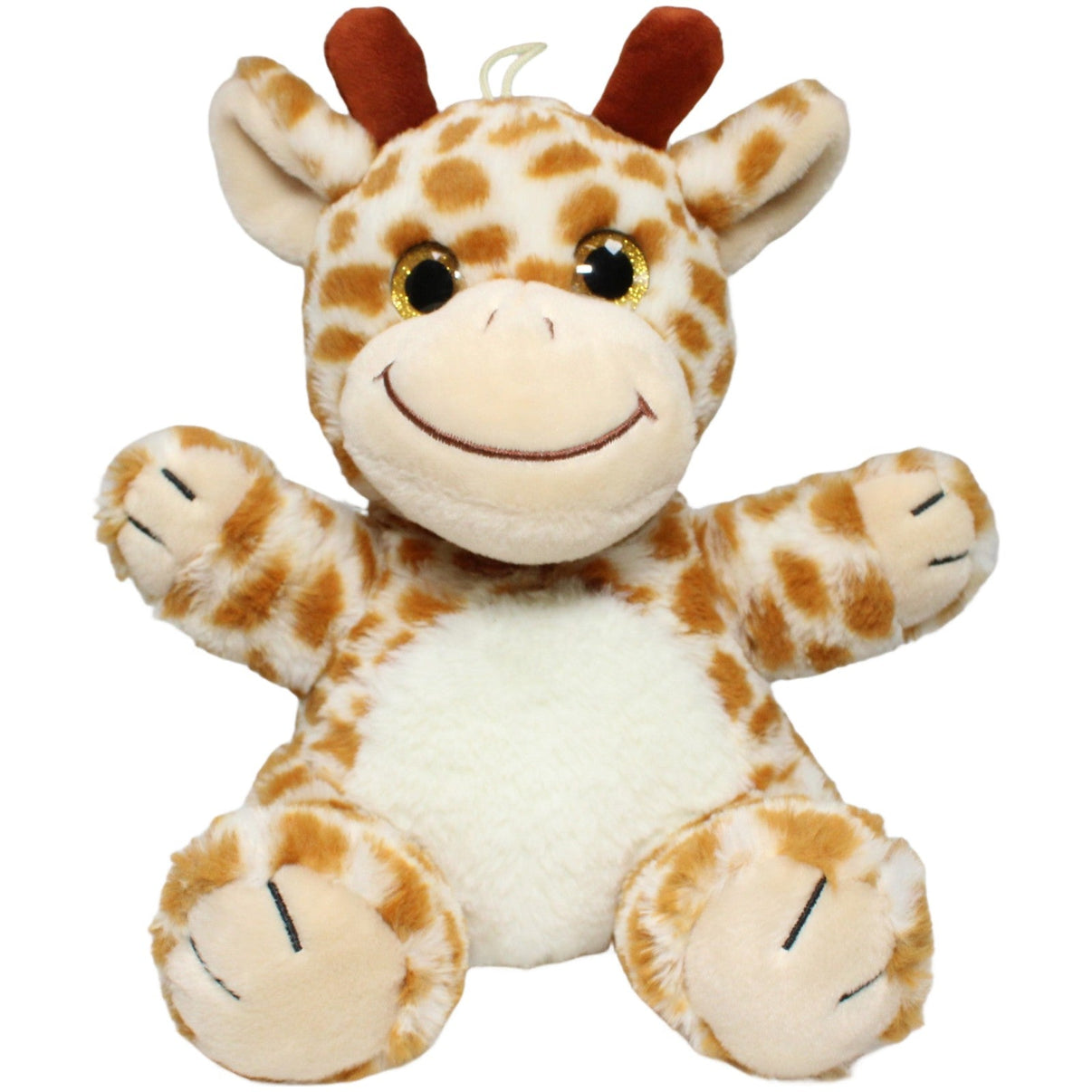 123000024171 Unbekannt Süße Giraffe mit Glitzeraugen, sitzend Kuscheltier Kumpel Leo 30cm Beige Braun