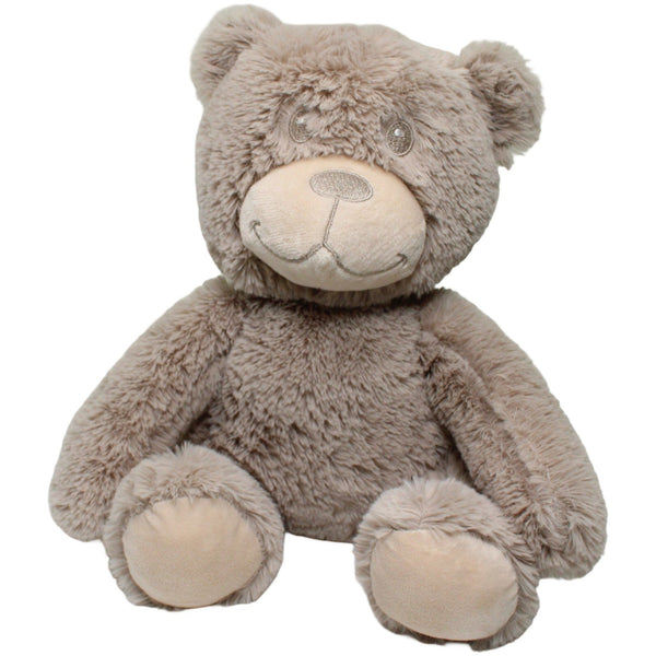 Sitzender Teddybär, beige-grau