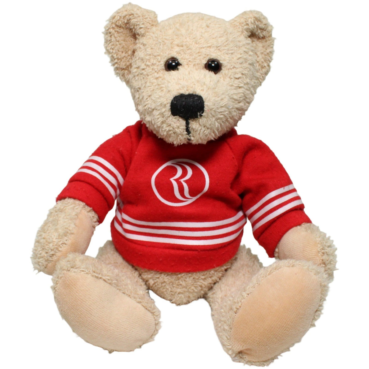 123000024585 Sigrit Oppermann RAMADA, sitzender Teddybär mit rotem Pullover Kuscheltier Kumpel Leo 28cm Beige ebay - stofftiere