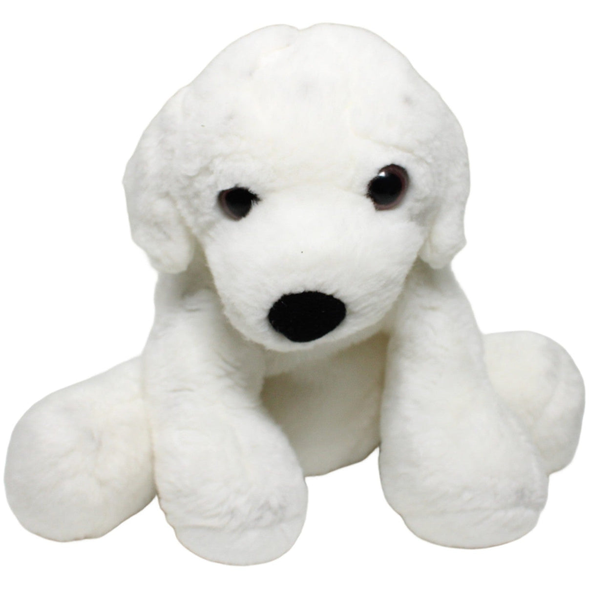 123000024607 Unbekannt Süßer weißer Hund mit schwarzen Punkten, sitzend Kuscheltier Kumpel Leo 20cm ebay - stofftiere Gebraucht