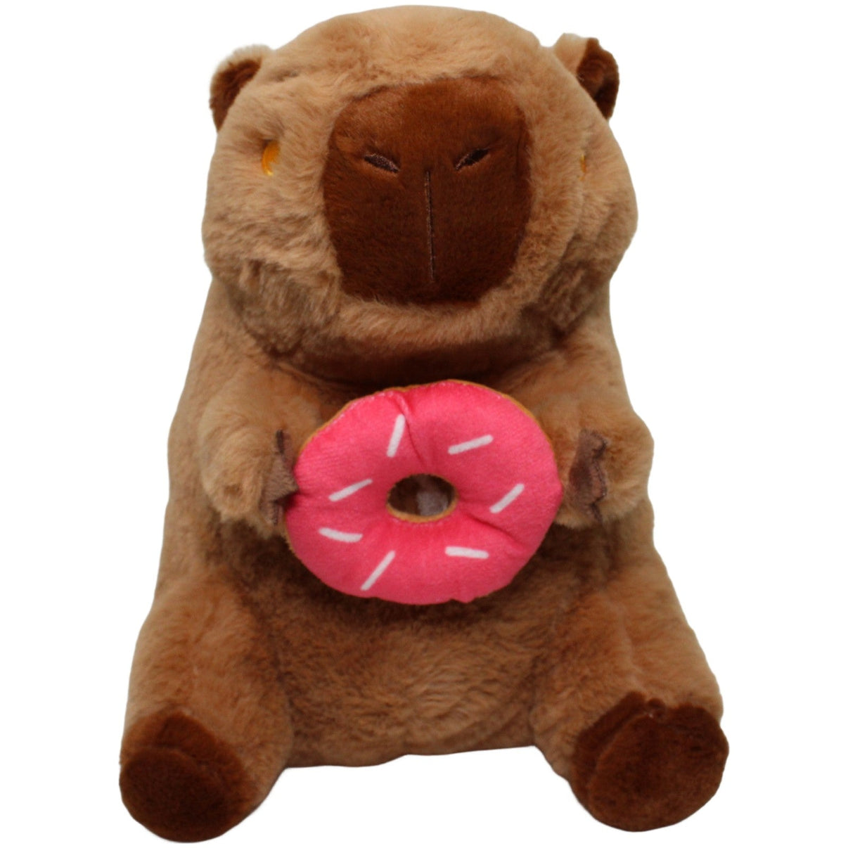123000024646 Landahl & Baumann Süßer Capybara mit Donut, sitzend Kuscheltier Kumpel Leo 25cm Braun Capybara