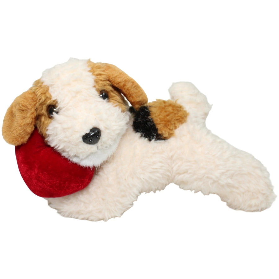 Süßer Hund mit Herz, liegend