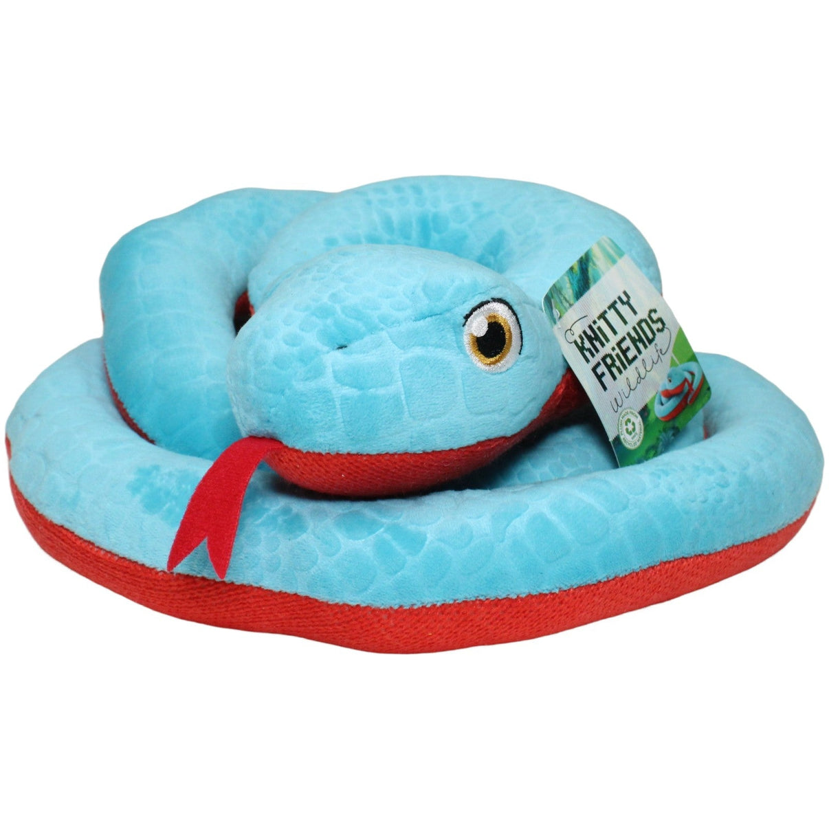123000024854 Boost Collectibles Knitty Friends Wildlife, blaue Schlange Kuscheltier Kumpel Leo 25cm Blau ebay-neu-stofftiere
