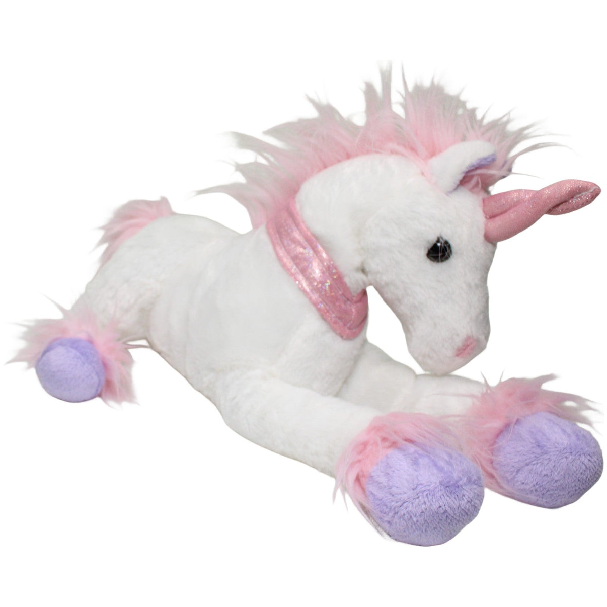 123000024998 Mel-O-Design Liegendes Einhorn mit rosa Mähne, groß Kuscheltier Kumpel Leo 35cm ebay-stofftiere Einhorn