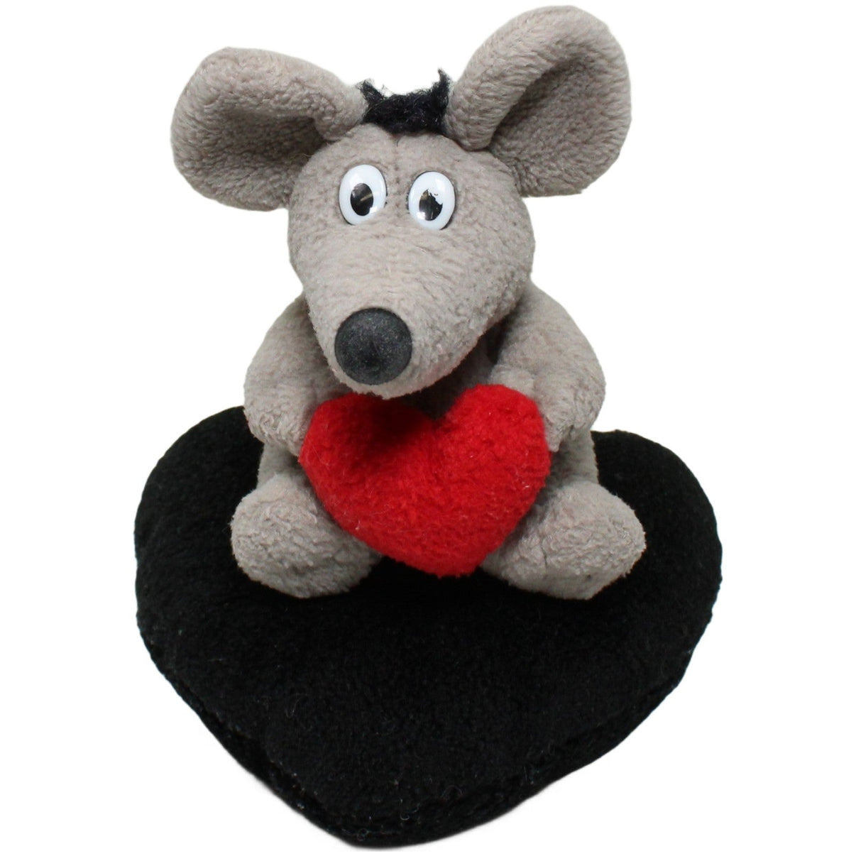 123000025051 Unbekannt Graue Ratte mit Herz, sitzend Kuscheltier Kumpel Leo 15cm ebay-stofftiere Gebraucht