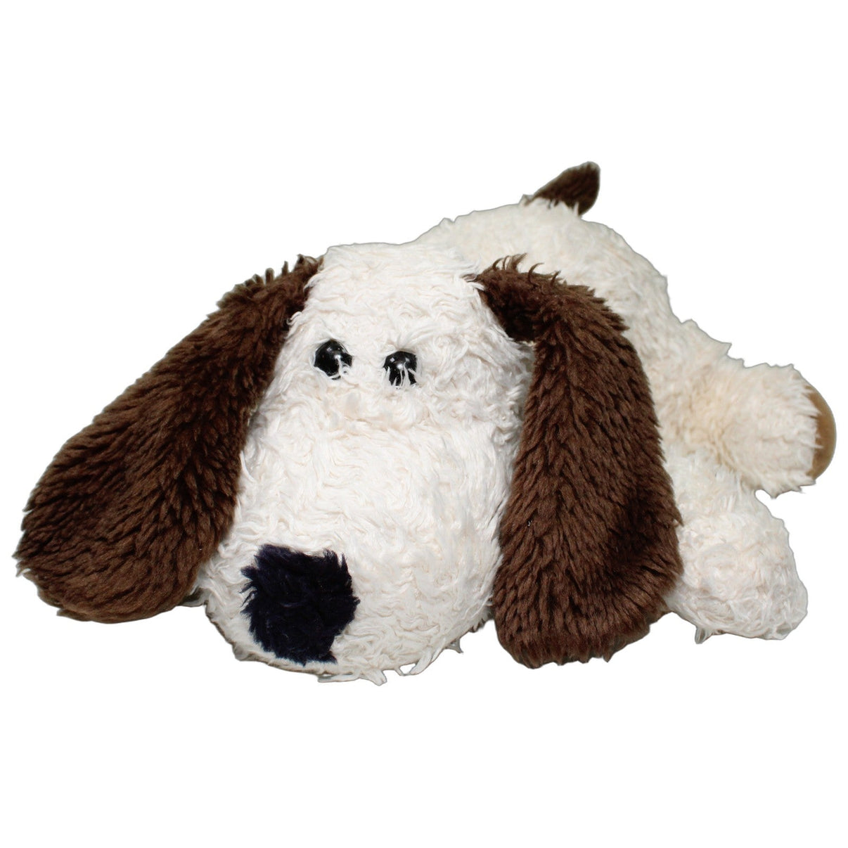 123000025068 Unbekannt Weißer Hund mit braunen Ohren, liegend Handpuppe Kumpel Leo 26cm Braun ebay-stofftiere
