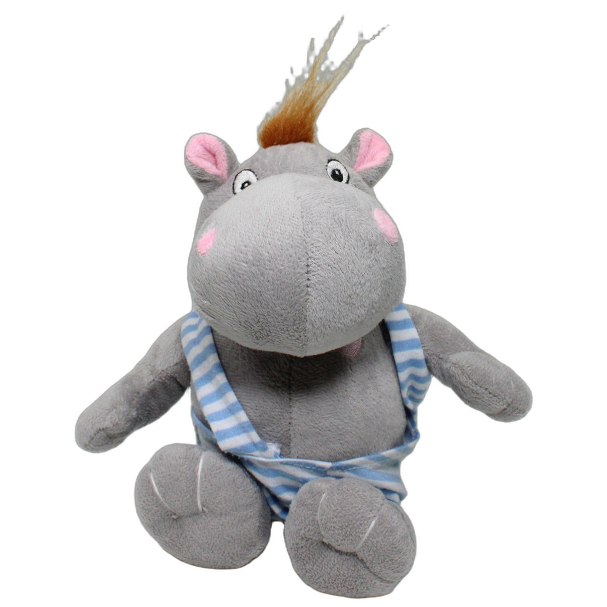 123000025071 Eventi Animazione Süßes Nilpferd in gestreifter Latzhose Kuscheltier Kumpel Leo 25cm Blau ebay-stofftiere