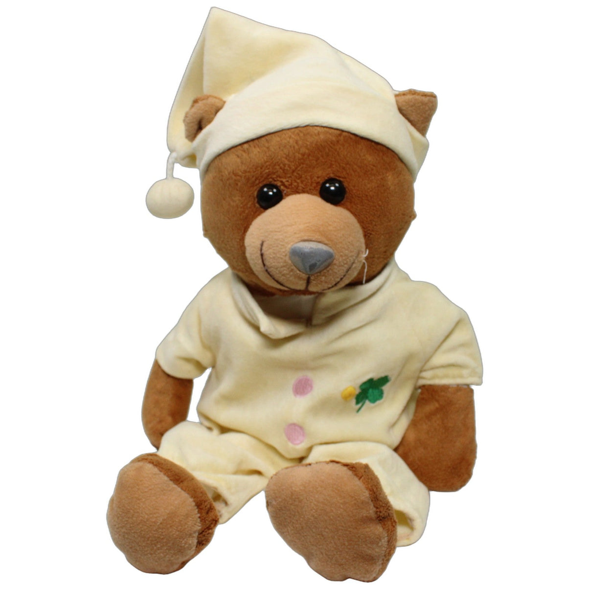 123000025077 Unbekannt Süßer Teddy in gelben Pyjama Kuscheltier Kumpel Leo 40cm Beige Braun