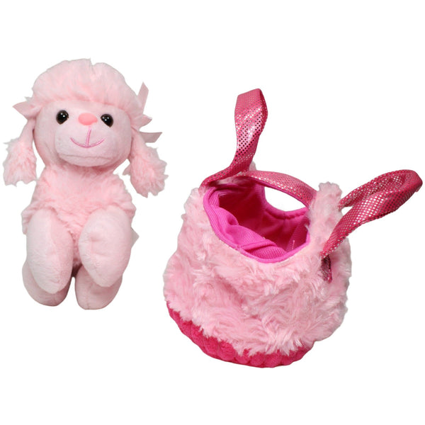 Rosa Pudel in Handtasche