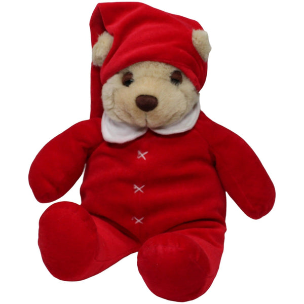 Großer Bär in rotem Pyjama & Zipfelmütze