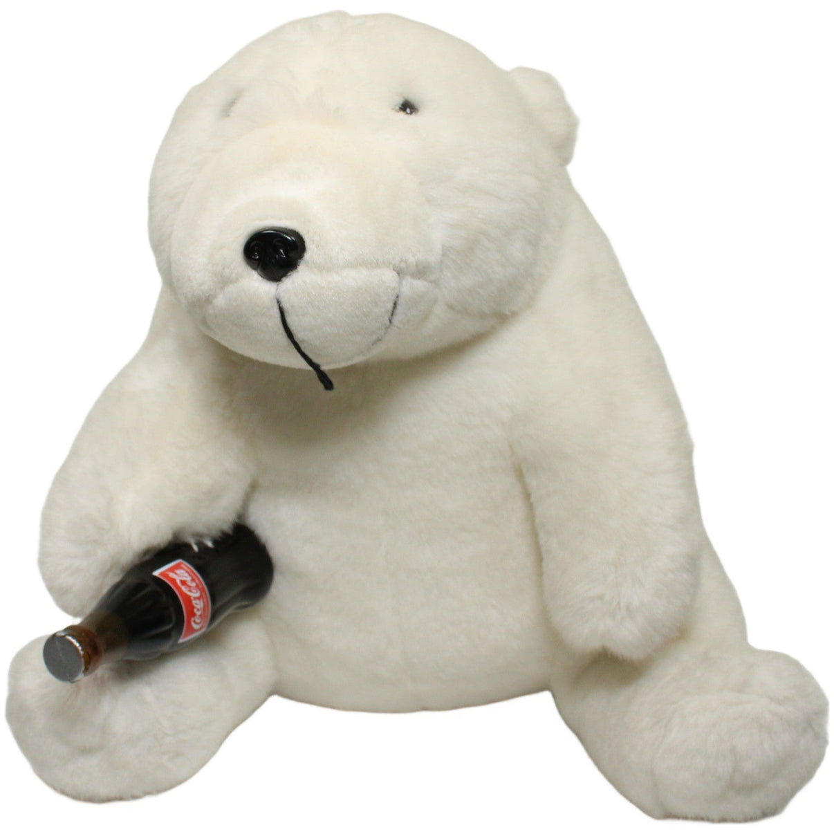 123000025174 Coca Cola Großer Eisbär mit Coca Cola Flasche Kuscheltier Kumpel Leo 1998 30cm _Vintage_
