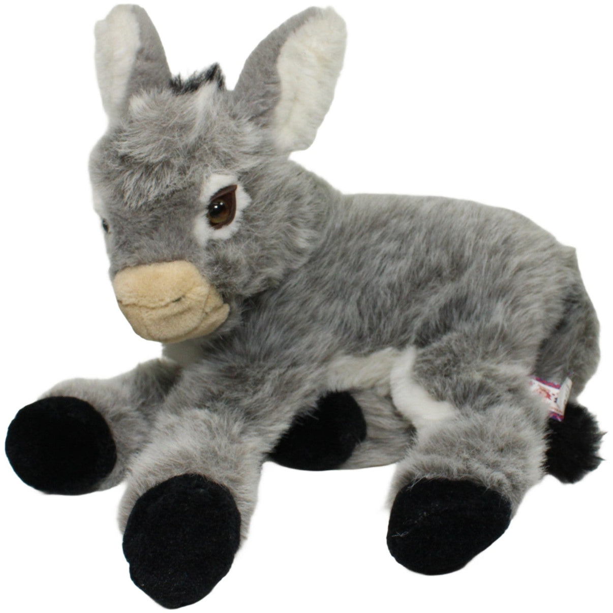 123000025175 Kuschelwuschel Grauer Esel mit schwarzen Hufen, liegend Kuscheltier Kumpel Leo 30cm ebay-20-stofftiere Esel