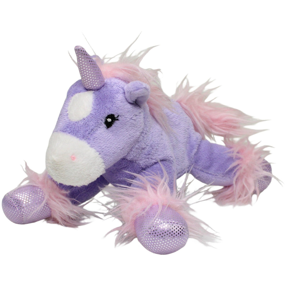 123000025177 Happy People Lila Einhorn mit Glitzerhorn, liegend Kuscheltier Kumpel Leo 24cm ebay-stofftiere Einhorn