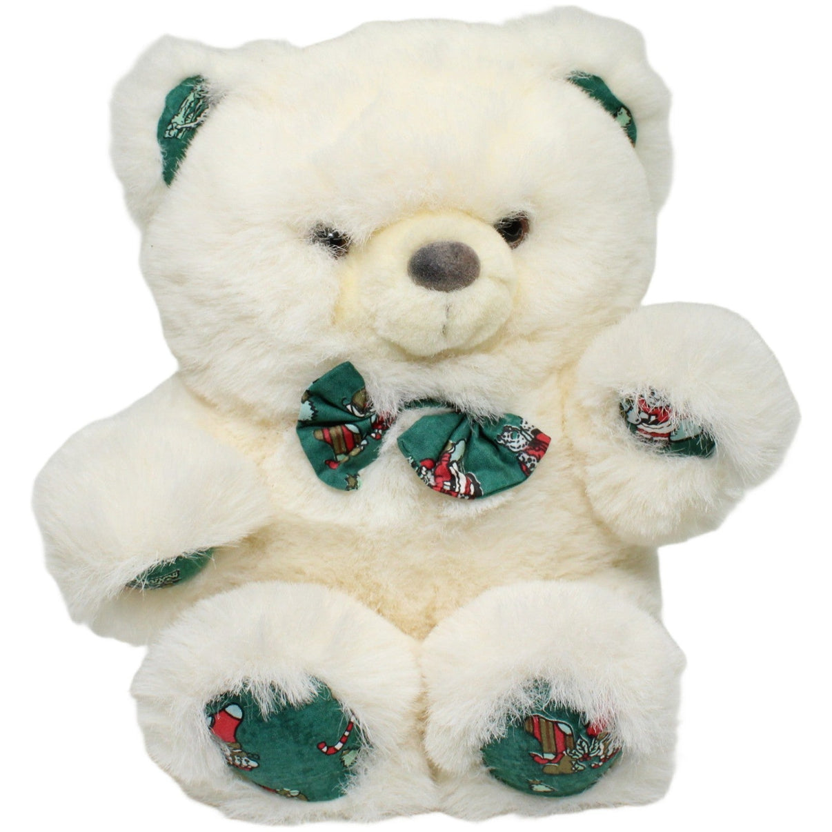123000025212 Baby Club Weißer Teddy mit weihnachtlichem Muster Kuscheltier Kumpel Leo 30cm C und A C&A