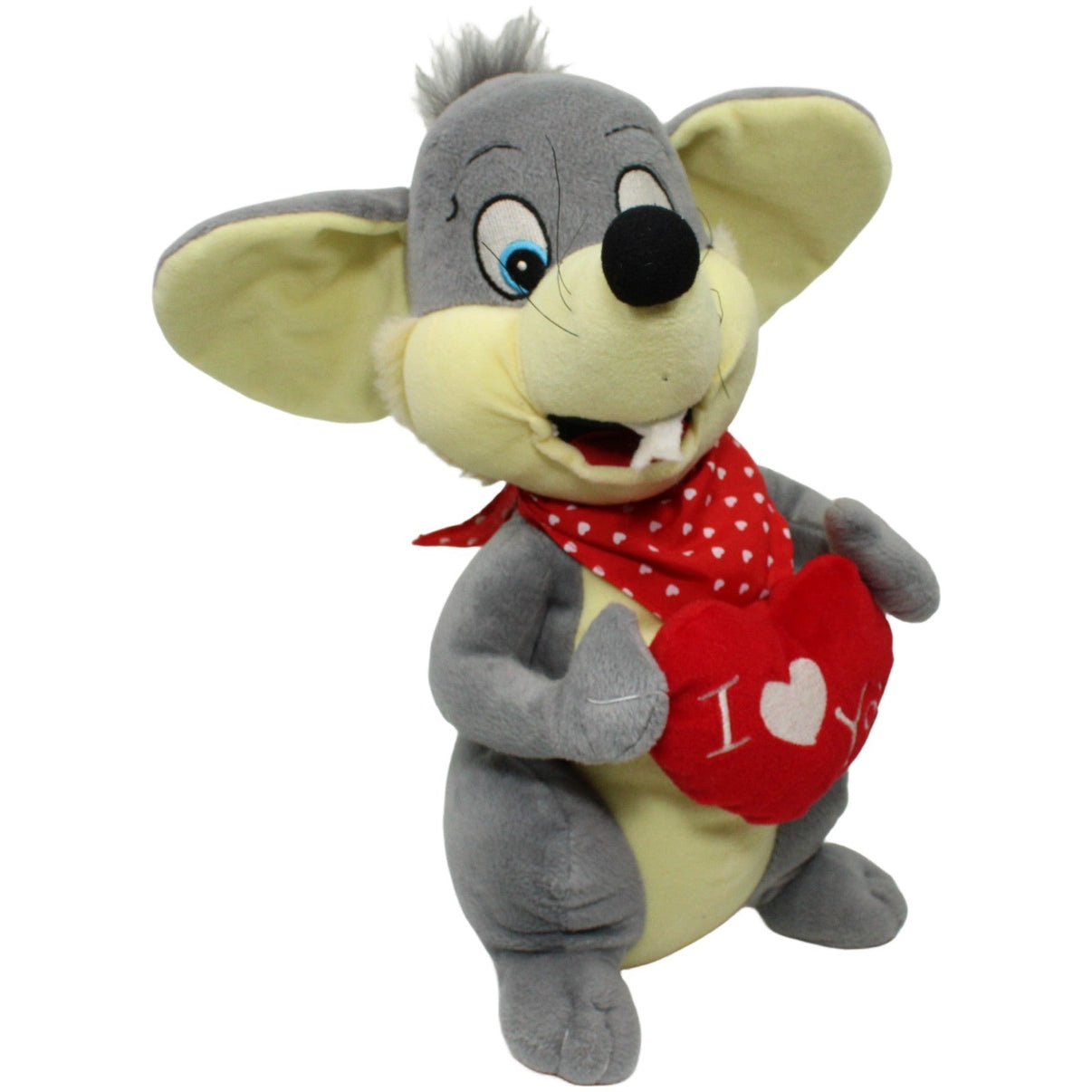 123000025216 Erfurth High Quality Toys Große graue Maus mit Herz "I ❤ You", stehend Kuscheltier Kumpel Leo 35cm Beige ebay-stofftiere